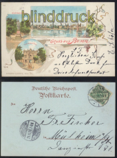 Bonn farb-Litho-AK Gruss aus ..... drei Ansichten 1898 (d8102)