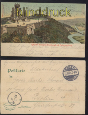 Hohensyburg Litho-AK Kaiser Wilhelm-Denkmal Hohensyburg Soldatenbrief 1905(d8115