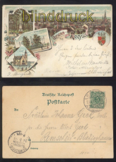 Rheydt farb-Litho-AK Gruss aus .... vier Ansichten 1897 (d8172)