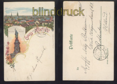 Rheydt farb-Litho-AK Gruss aus .... zwei Ansichten 1900 (d8173)