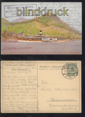 Dampfer Lohengrin farb-AK Grsse vom Rhein an Bord des Dampfers 1924 (d8101)