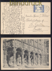 Belgien Mi # 870 EF auf Auslandspostkarte Liege 1950 (49849)