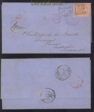 Grobritannien Mi # 19 EF Auslandsbrief Glasgow 1862 nach Privas (49861)