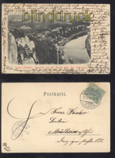 Schs. Schweiz sw-AK Aussicht von der Bastei nach dem Winterberg 1901 (d8197)