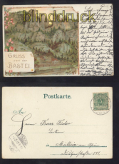 Schs. Schweiz sw-AK Gruss von der Bastei 1899 (d8198)