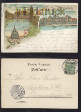 Dresden farb-Litho-AK Gruss aus ..... drei Ansichten 1899 (d8205)