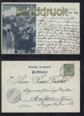 Loschwitz sw-AK Gruss aus .... mit Drahtseilbahn 1899 (d8214)