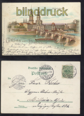 Dresden farb-Litho-AK Gru aus .... Augustusbrcke 1898 (d8219)