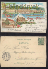 Pillnitz farb-AK Gruss aus .... drei Ansichten 1898 (d8227)