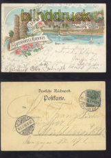 Wehlen farb-AK Gruss von der Elbterasse Kurhaus 1898 (d8228)