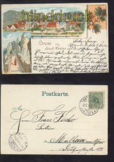 Wehlen farb-AK Gruss aus Stadt Wehlen 1899 (d8229)