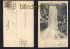 Lichtenhain sw-AK Schsische Schweiz Wasserfall 1900 (d8232)