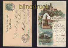 Eisenach farb-AK Gruss aus .... drei Ansichten 1898 (d8236)