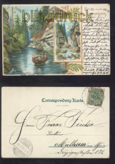 Edmundsklamm farb-AK Gruss aus der Edmundsklamm 1900 (d8252)