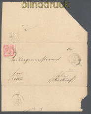 Baden Mi # 18 EF Oberkirch 1867 Doppelverwendung  (50152)