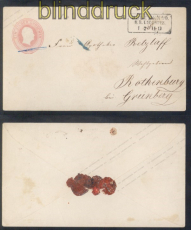Preussen Ganzsachenumschlag Beuthen a/O. nach Rothenburg bei Grnberg (50167)