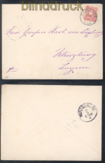 dt. Reich Schlesien Mi # 41 ab als EF Carolath 9.8.1884 nach Wrzburg gep(50215)