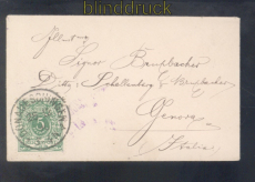 dt. Reich Mi # 46 EF auf kleiner Auslands-Drucksache 1890 nach Italien (50222)