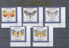 Bund Mi # 1602/06 gestempelt Eckrand unten rechts Formnummer Jugend 1992 (50314)