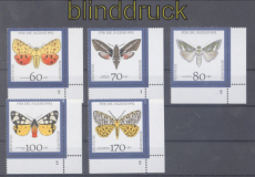 Bund Mi # 1602/06 gestempelt Eckrand unten rechts Formnummer Jugend 1992 (50316)