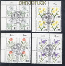 Berlin Mi # 629/32 gestempelte Eckrand-4er-Blcke Wohlfahrt 1980 Kruter (50351)