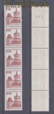 Berlin Mi # 589 R postfrischer 5er-Streifen Burgen & Schlsser (50367)