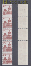 Berlin Mi # 589 R postfrischer 5er-Streifen Burgen & Schlsser (50360)