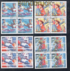 Bund Mi # 1777/80 gestempelte 4er-Blcke Sporthillfe 1995 mit 1779 I (50374)