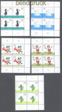 Bund Mi # 2055/59 postfrische 4er-Blcke Jugend 1999 (50375)