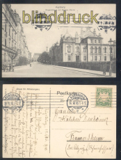 Augsburg sw-AK Singerstrasse mit Saalbau Herrle 1910 (d8274)