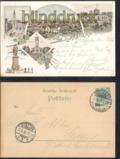 Grnberg i. Schles. farb-AK Grus aus ....... fnf Ansichten 1896 (d8304)