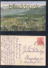 Schreiberhau farb-AK Weibachtal mit den Schneegruben Bahnpost 1919 (d8322)