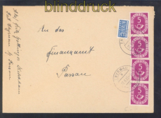Bund Mi #  125 II in MeF auf Fernbrief Thyrnau ber Passau 1953 (50405)
