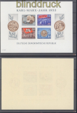 DDR Mi # Block   9 B postfrisch Marxblock geschnitten (50442)