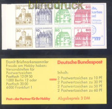 Bund Markenheftchen Mi #  23 c mZ postfrisch Burgen & Schlsser Zhlbalken (50547)