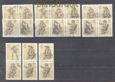 DDR Zusammendrucke Mi # 2347/52 gestempelt WZd 382 - SZd 159 Zeichnungen (50531)