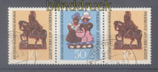 DDR Zusammendrucke Mi # 1521/23 gestempelt WZd 212 Volkskunst (50527)