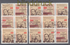 DDR Zusammendrucke Mi # 2050/52 gestempelt WZd 325/52 Karl Marx (50529)