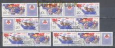 DDR Zusammendrucke Mi # 2878/79 gestempelt WZd 588/93 Jugendfestival (50535)