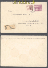 Bhmen und Mhren Mi # 33 + 41 MiF R-Brief Gding Hodonin 15.1.1941 Aalen(50481)