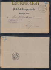 dt. Reich Postzustellungsurkunde Plantlnne 1.2.1902 nach Lingen (50584)