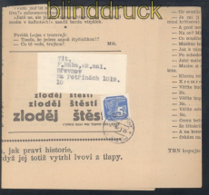 Bhmen und Mhren Mi # 43 EF Zeitungsmarke kplt. Streifband Privatzhnung(50593)