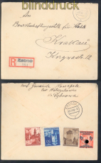 Generalgouvernement R-Brief Zabno 4.11.1940 nach Krakau Not-R-Zettel (50597)