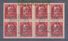 Bayern Mi # 174 A gestempelter 8er-Block Nrnberg 2.9.1919 (50624)
