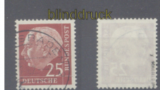 Bund Mi #  186 y gestempelt 25 Pfg. Heuss Lumogen geprft Schlegel BPP (49870)