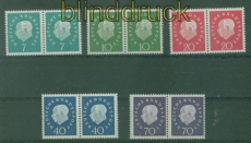 Bund Mi #  302/06 postfrisch Heuss III als waagerechte Paare (50976)