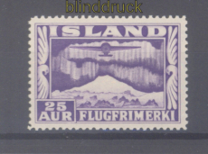 Island Mi #  177 A postfrisch Flugpostmarke Zhnung L 14 (50937)