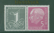 Bund Zusammendruck Mi # WZ 17 X postfrisch Heuss (50897)