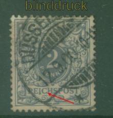 dt. Reich Mi #  52 I gestempelt Plattenfehler (51051)