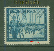 dt. Reich Mi # 892 I postfrisch Plattenfehler II (51349)